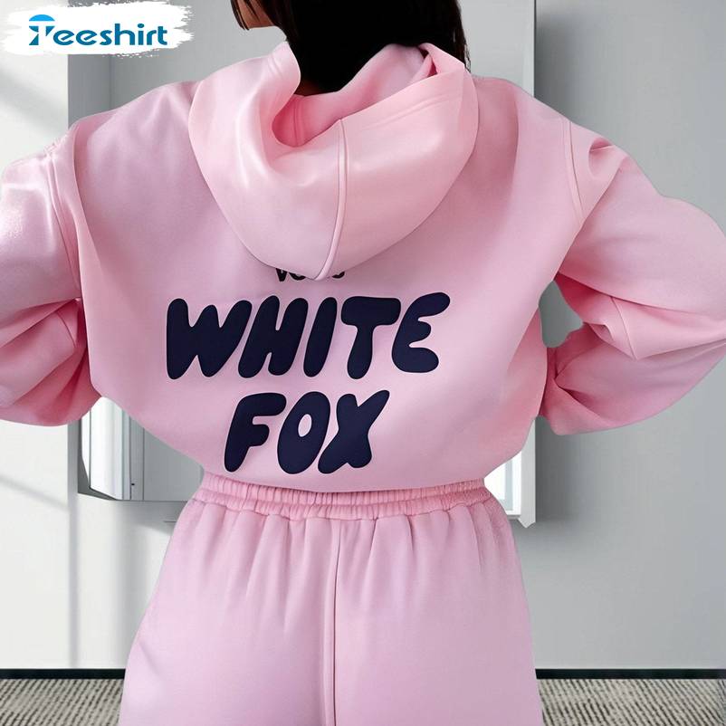 Whitefox Letter Hoodie, Basic Unisex T Shirt Crewneck