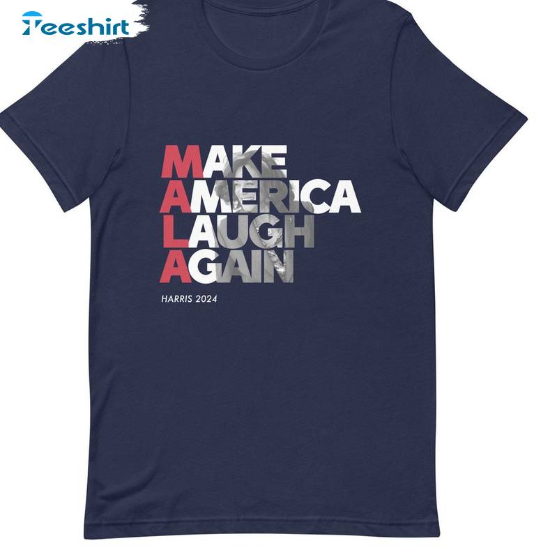 Neutral Make America Laugh Again 2024 Shirt, Trendy Long Sleeve Crewneck