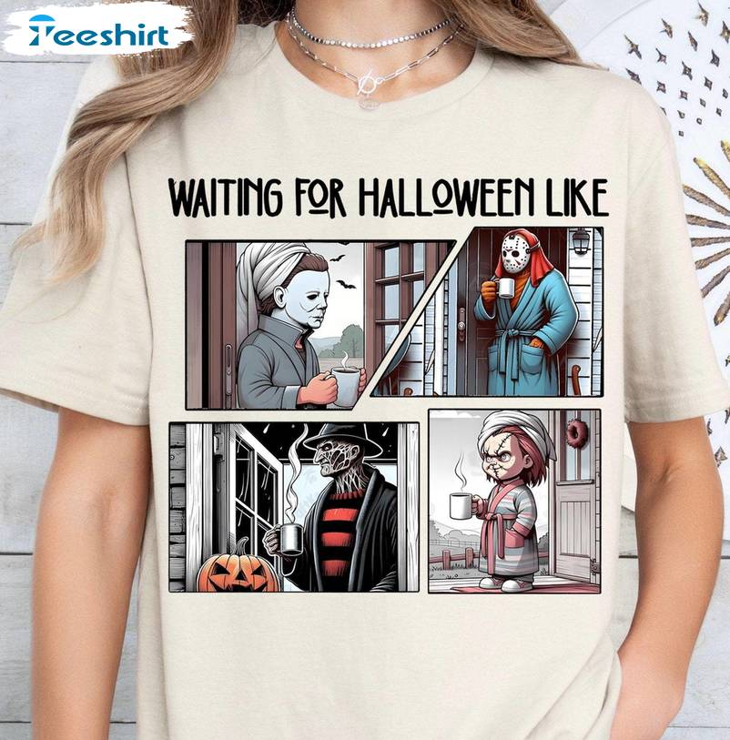 Funny Waiting For Halloween Like Shirt, Movie Unisex Hoodie Crewneck