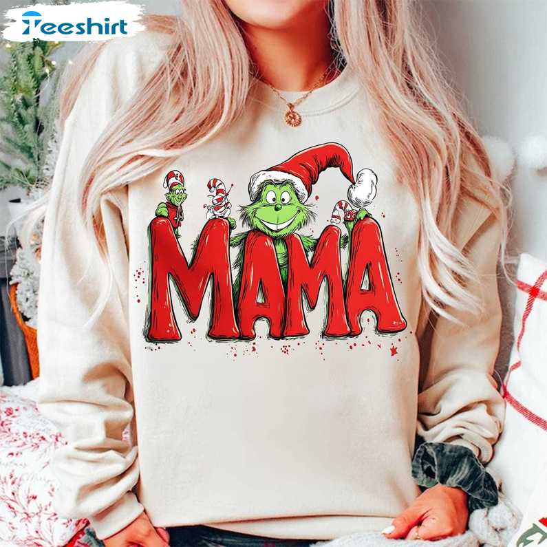 Christmas Mama Sweatshirt, Long Sleeve Cotton, Hoodie, T-shirt, Tee, Merch