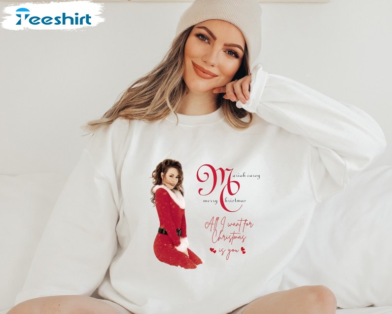 1ariah Carey Christmas Sweatshirt, Xmas Hoodie, Long Sleeve Cotton, Tee, Merch