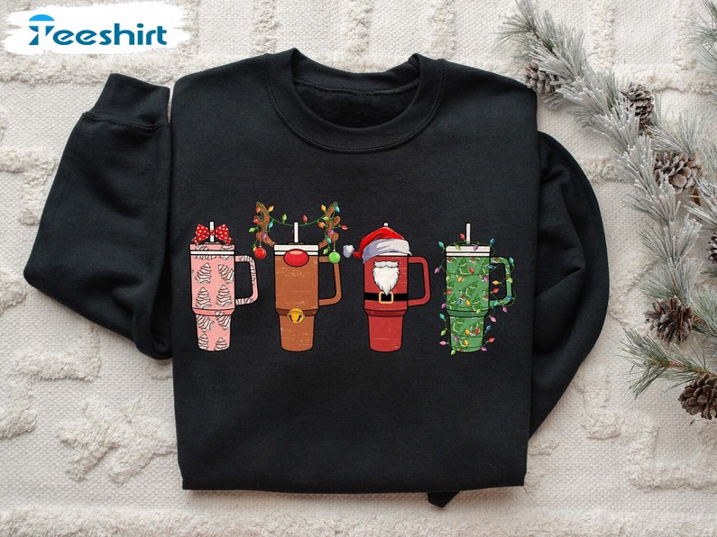 Christmas Coffee Sweatshirt, Coffee Lover Gift, Long Sleeve Cotton, Hoodie