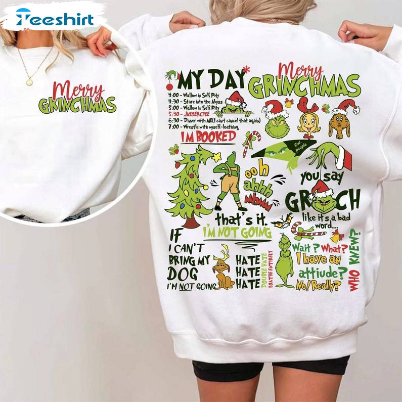 Merry Grinchmas Sweatshirt, People Shirt Grincy Shirt, Long Sleeve Cotton, Hoodie, Merch