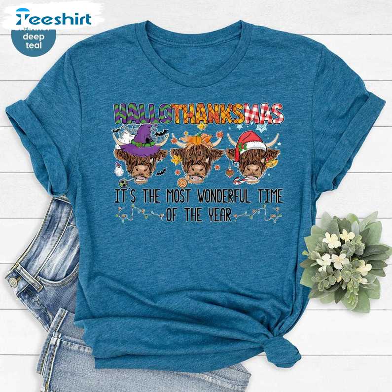 Happy Halloween Thanksgiving Christmas Shirt, Gift For Him, For Her, For Family