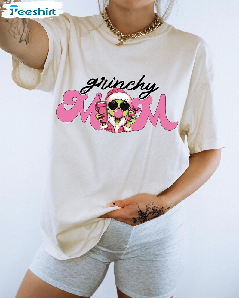 Retro Grichy Mama Mini Christmas, Long Sleeve Cotton, Hoodie, T-shirt