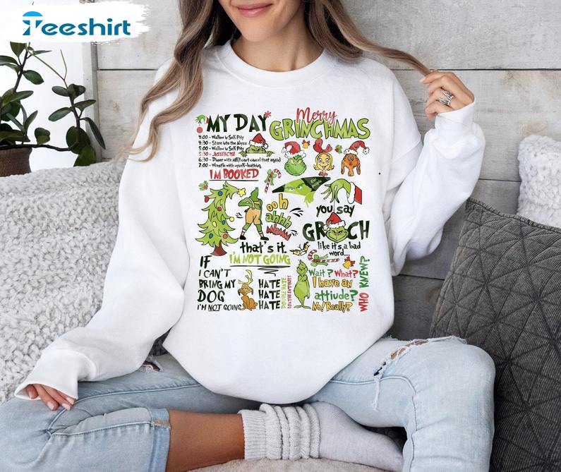 Merry Grinchmas Sweatshirt, People Shirt Grincy Shirt, Long Sleeve Cotton, Hoodie, Merch