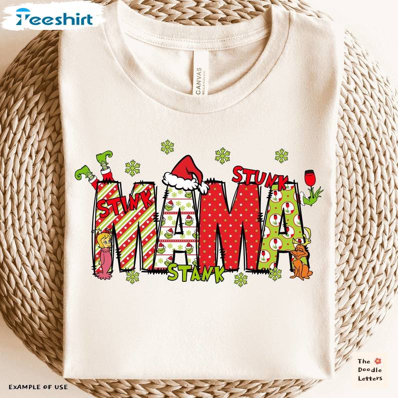 Christmas Mama Kid Name Sweatshirt, Kids Family Bundle Shirt,