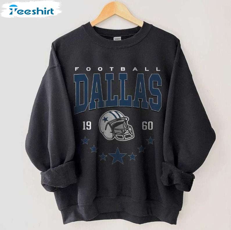 Vintage Dallas Football Sweatshirt, Trendy Dallas Football Shirt, Long Sleeve Cotton, Hoodie, T-shirt