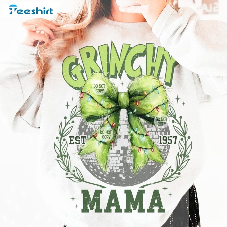 Retro Grinch Mama Christmas Sweatshirt, Trendy Holiday Shirt, Gift For Him, For Her, For Family,