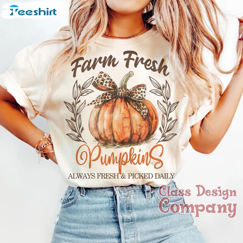 Fall Farm Retro Fresh Pumpkins Coquette Shirt, Gift For Him, For Her, Tee, Merch