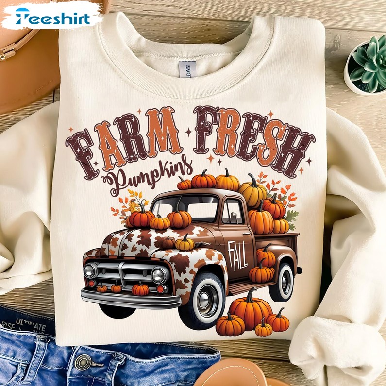 Farm Retro Fall Fresh Pumpkins Shirt, Gift For Him, For Her, Tee, Merch