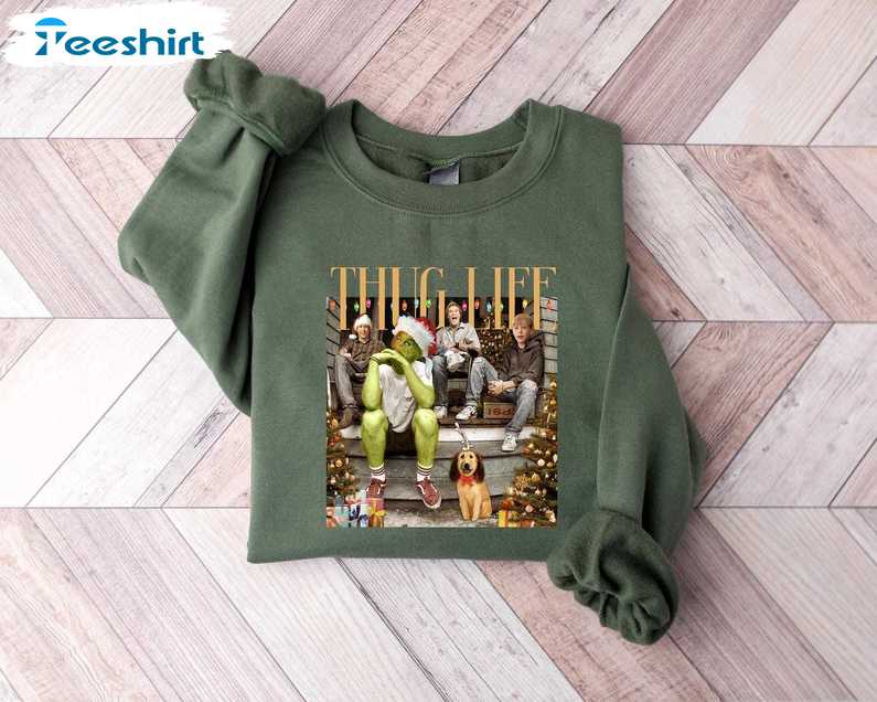 Thug Life Grinchmas Sweatshirt, Retro Movie Characters Sweatshirt, Gift For Him, For Her