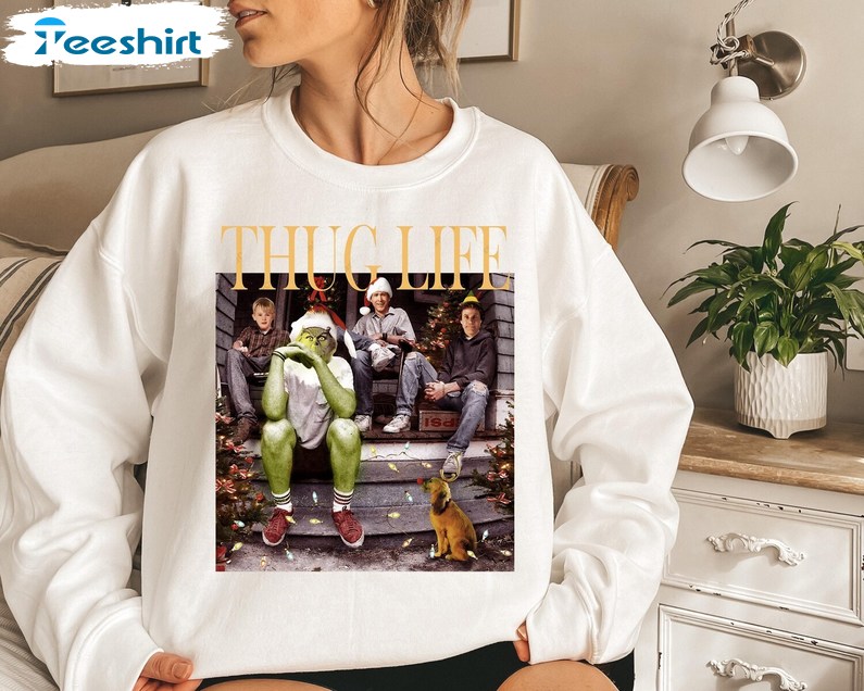 Thug Life Christmas Sweatshirt, Xmas Movie Sweater, Long Sleeve Cotton, Hoodie