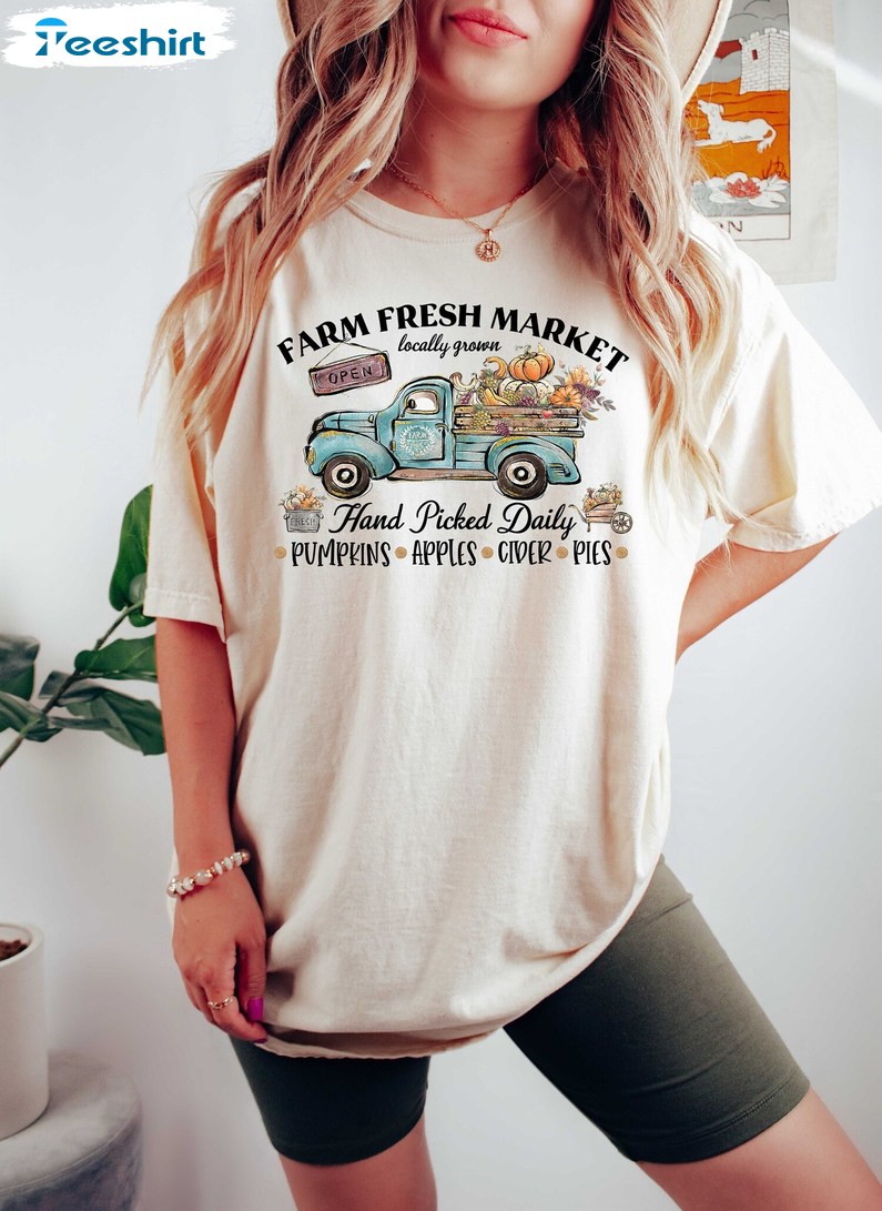 Fall Farm Fresh Pumpkins Sweatshirt, Thanksgiving Shirt, Gift For Him, For Her, Tee, Merch