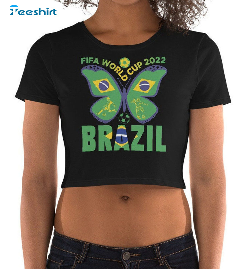 Fifa World Cup 2022 Brazil Shirt - Butterfly Brazilian Sweatshirt Unisex Hoodie