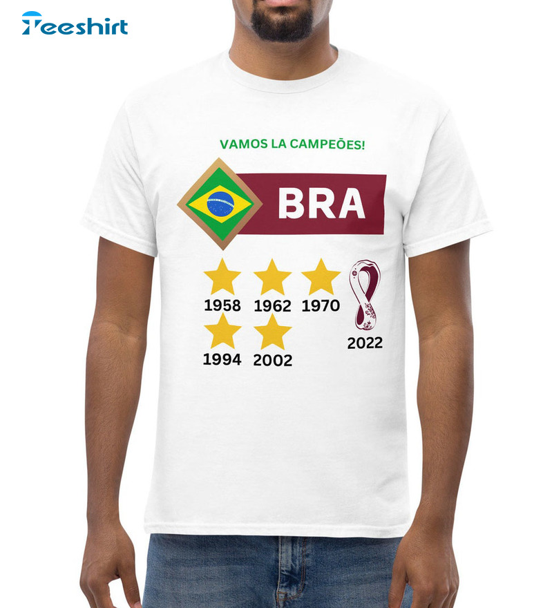 Brazilian Football Fan Shirt - 2022 Qatar World Cup Short Sleeve Unisex T-shirt