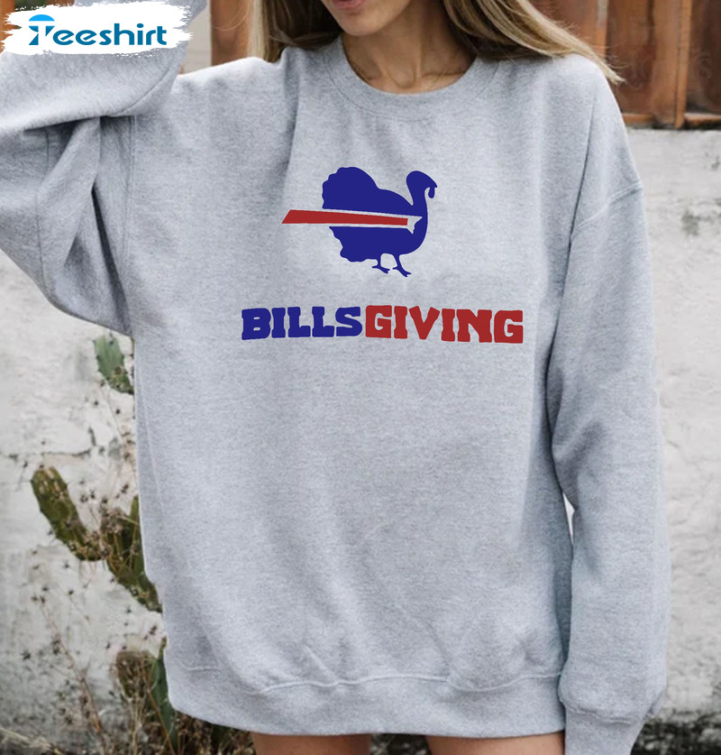 Billsgiving Buffalo Shirt - Buffalo Bills Thanksgiving Unisex Hoodie Crewneck