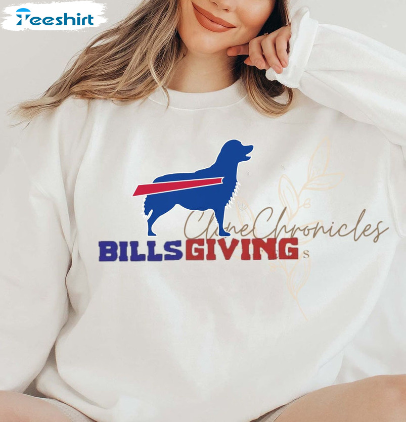 Golden Retriever Buffalo Stripe Shirt - Bills Giving Tee Tops Sweatshirt