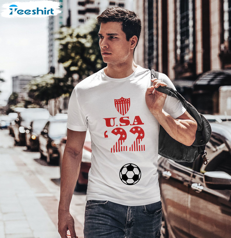 USA Worldcup 2022 Football Trendy Sweatshirt Short Sleeve