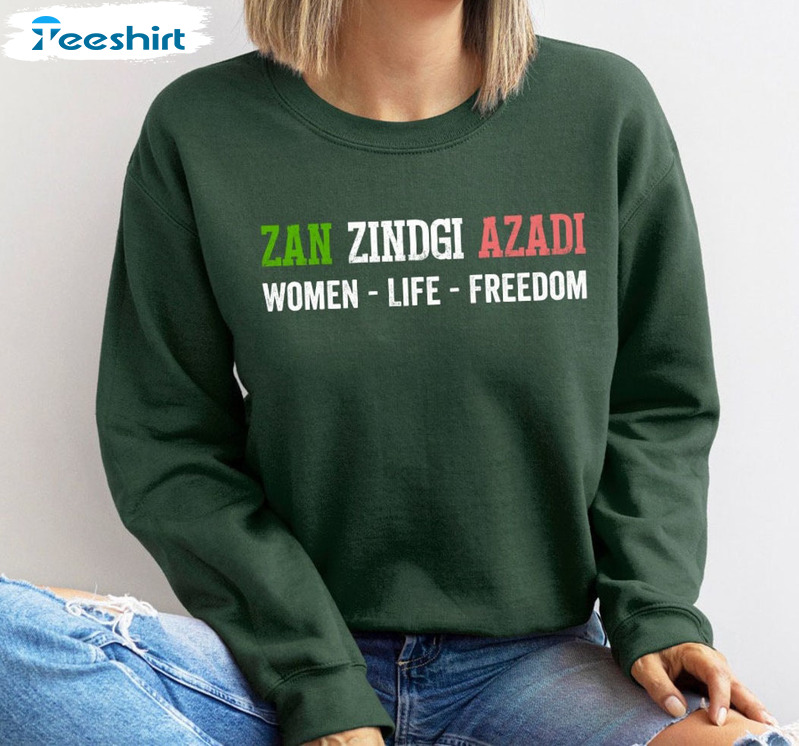 Zan Zindgi Azadi Women Life Freedom Shirt - Mahsa Amini Sweatshirt Short Sleeve