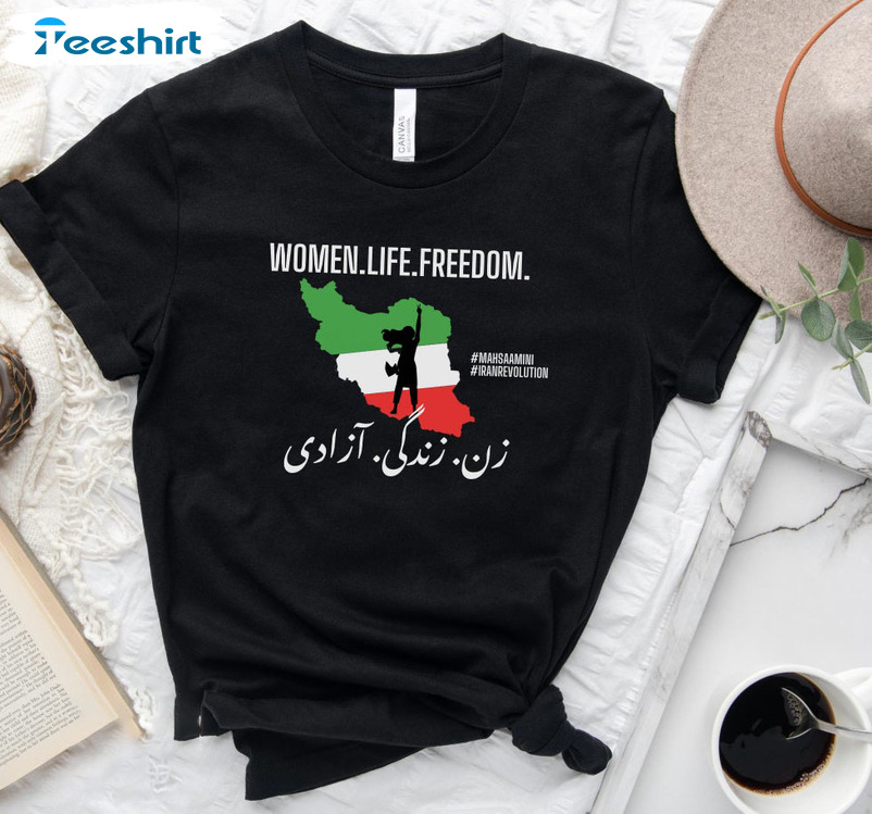 Women Life Freedom Shirt - Zan Zendegi Azadi Crewneck Tee Tops