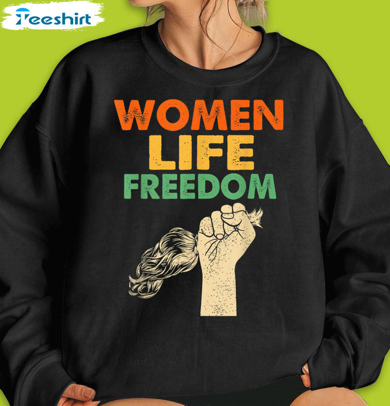 Women Life Freedom Shirt - Stand With Iranian Woman Unisex Hoodie Short Sleeve