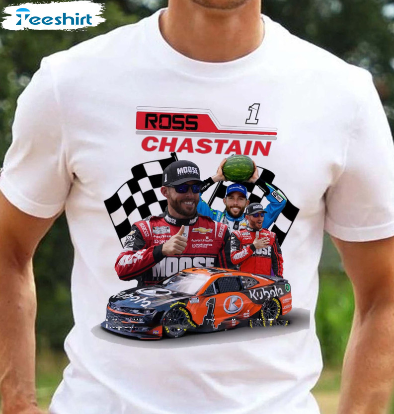 Ross Chastain 1 Shirt - Motor Sports Nascar Racing Short Sleeve Crewneck