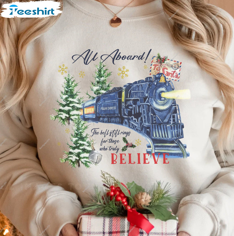 Christmas Polar Express Train Believe Sweatshirt - Christmas Vintage Unisex Hoodie Sweater For Family