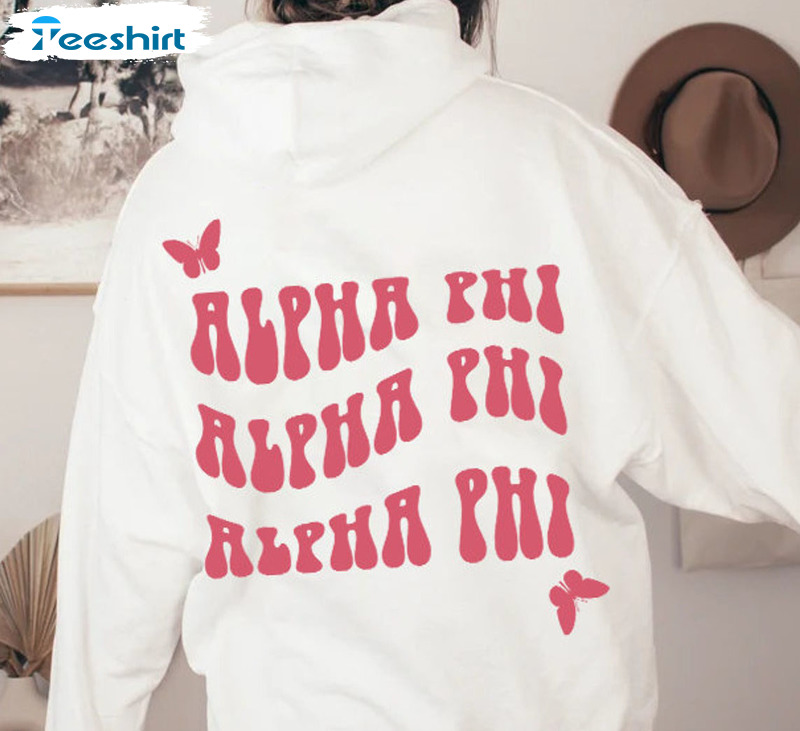 Alpha Phi Shirt - Greek Apparel Butterfly Sorority Sweatshirt Unisex Hoodie