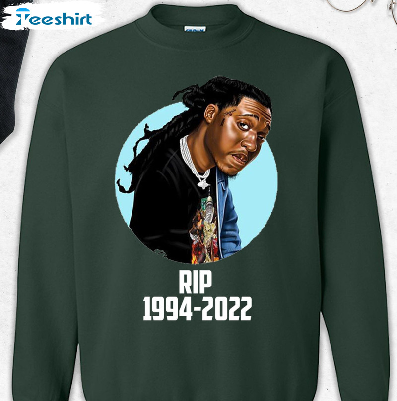 Takeoff Sweatshirt - Rest In Peace Takeoff Rip Short Sleeve Crewneck