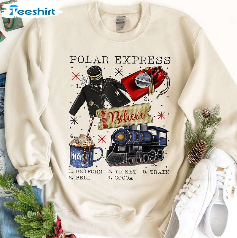 Believe Polar Express Sweatshirt - Christmas Express Unisex Hoodie Short Sleeve