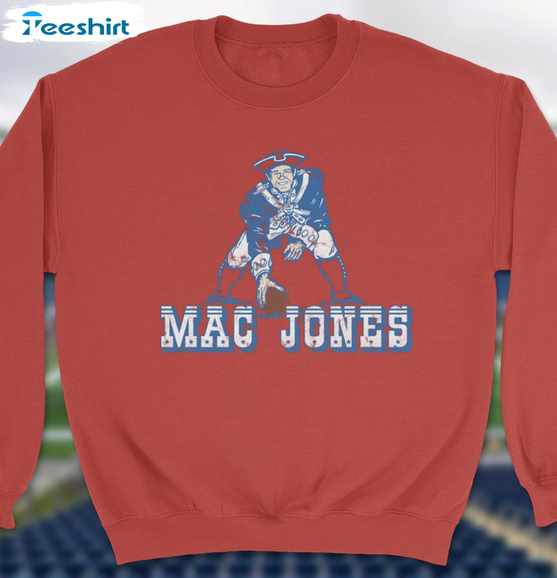 Mac Jones Shirt - New England Football Vintage Unisex Hoodie Crewneck