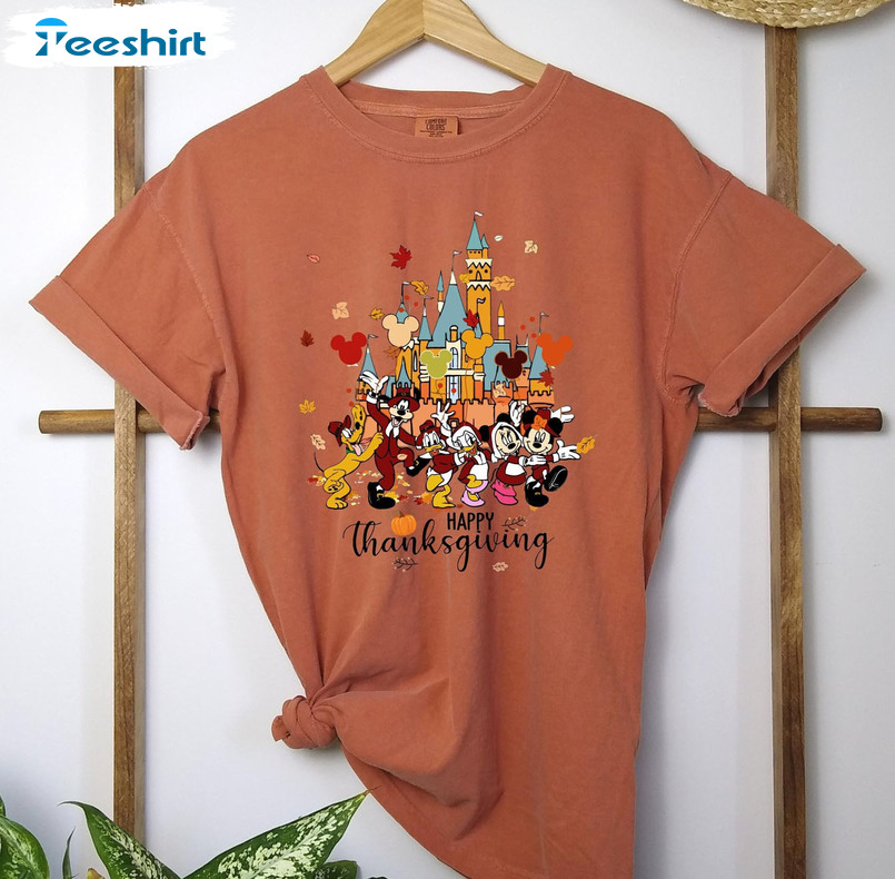 Disney Characters Thanksgiving Shirt - Happy Thanksgiving Unisex Hoodie Tee Tops