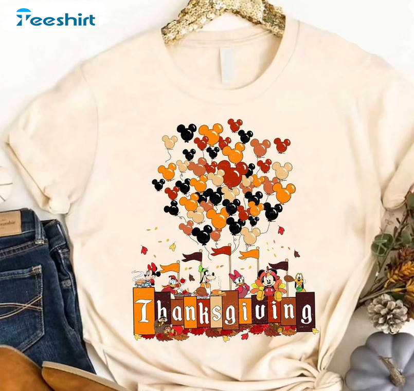 Disney Thanksgiving Shirt - Mickey And Friends Fall Unisex Hoodie Long Sleeve