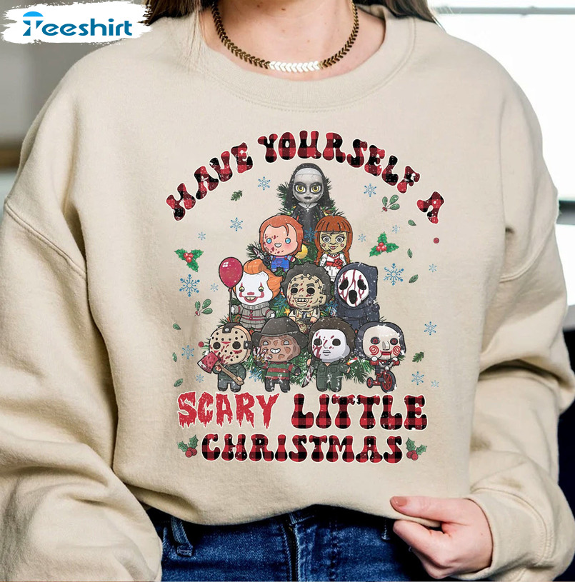 Have Yourself A Scary Little Christmas Sweatshirt - Horror Christmas Tree Short Sleeve