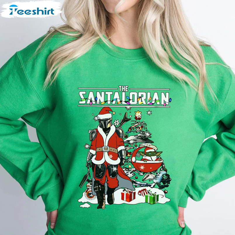 The Santalorian Shirt - Baby Yoda Christmas Short Sleeve Crewneck