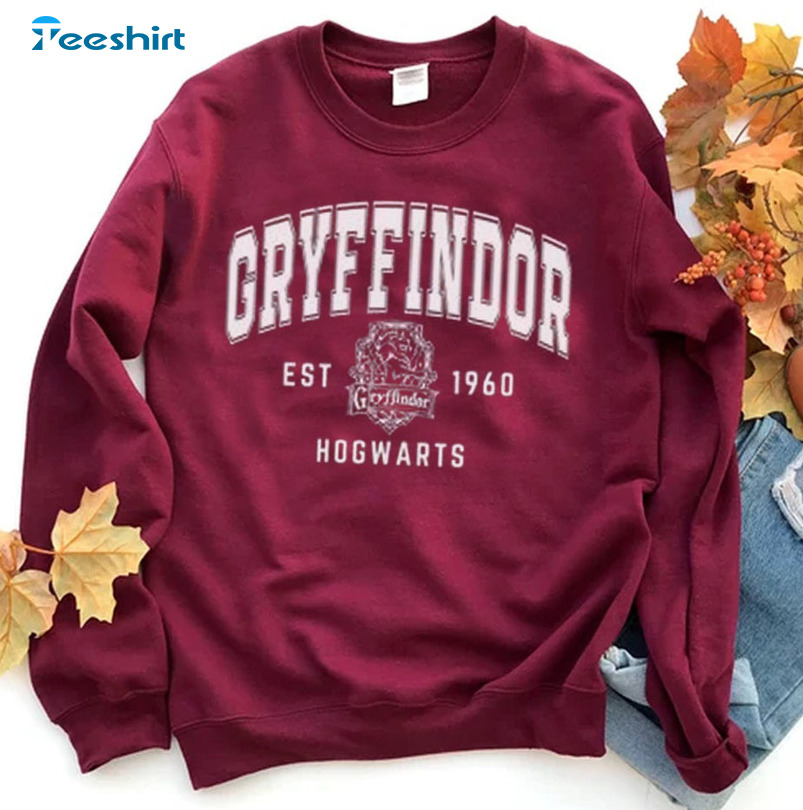 Gryffindor House Sweatshirt Hogwarts Wizard School Short Sleeve