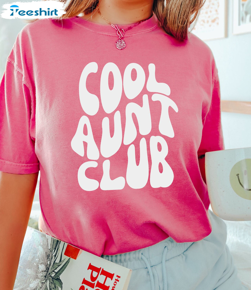 Cool Aunt Club Shirt - Groovy Retro 70s Tee Tops Long Sleeve