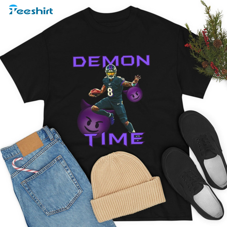 Official Lamar Jackson Demon Time Baltimore Ravens T-Shirt, hoodie,  sweater, long sleeve and tank top