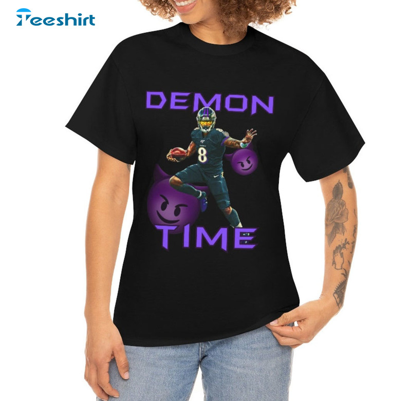 Lamar Jackson Demon Time Baltimore Ravens shirt, hoodie, sweater and long  sleeve