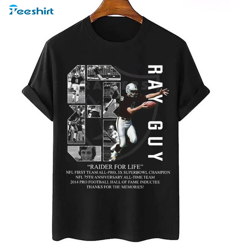 Ray Guy Shirt - American Football Thank For The Memories Long Sleeve Tee Tops