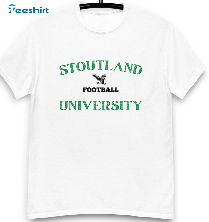 Stoutland University Football Sweatshirt Short Sleeve Vintage Style