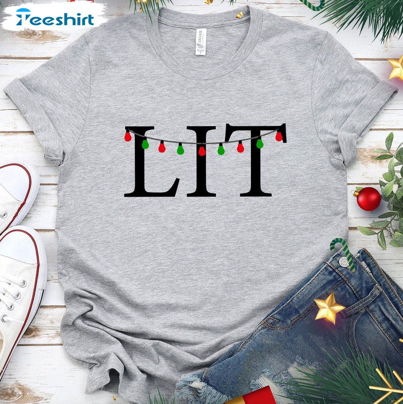 Let's Get Lit Shirt - Christmas Hanukkah Unisex Hoodie Crewneck