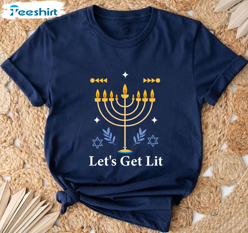 Let's Get Lit Hanukkah Trendy Sweatshirt Unisex Hoodie