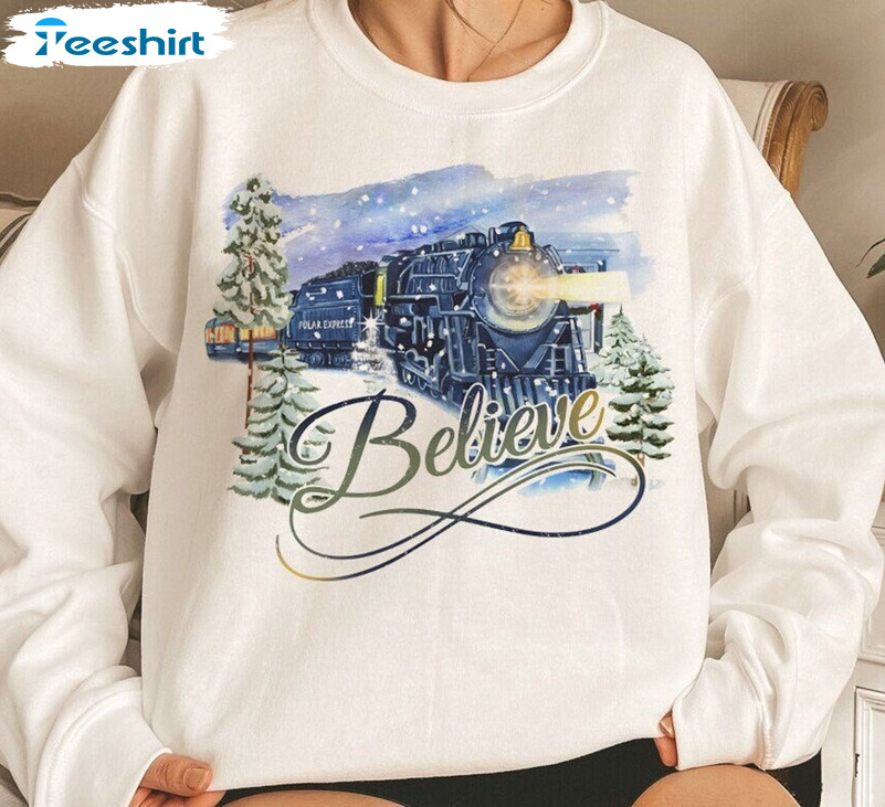 Vintage Believe Polar Express Shirt - Christmas Unisex T-shirt Hoodie For Family