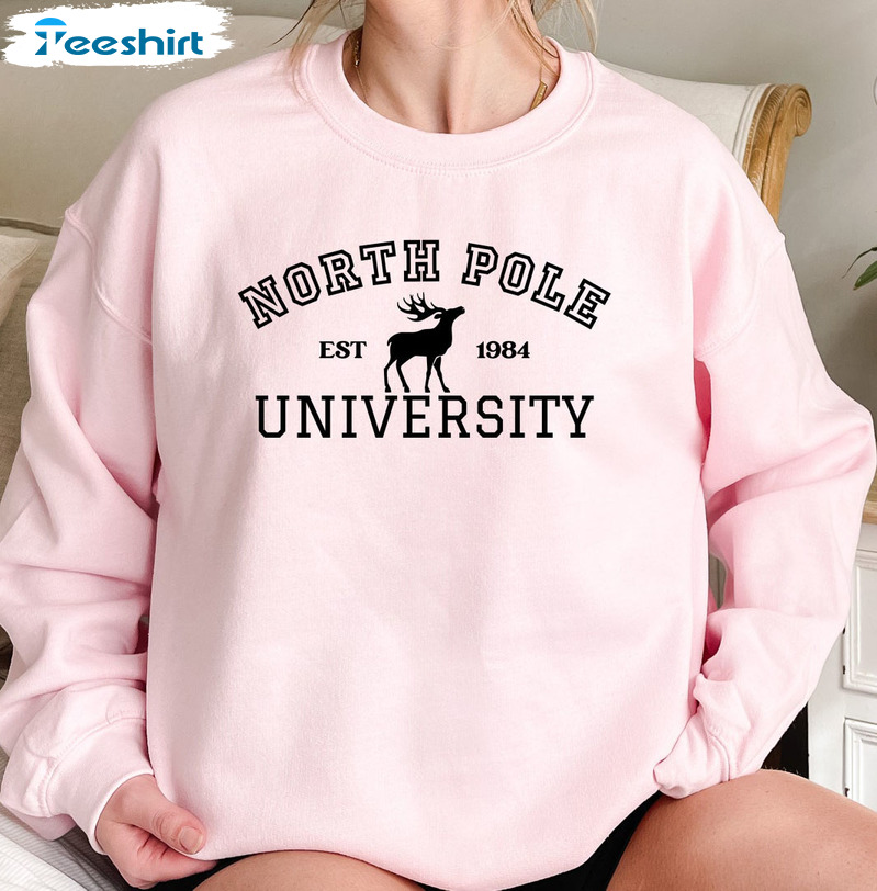 North Pole Univeristy Shirt - Christmas Unisex T-shirt Long Sleeve