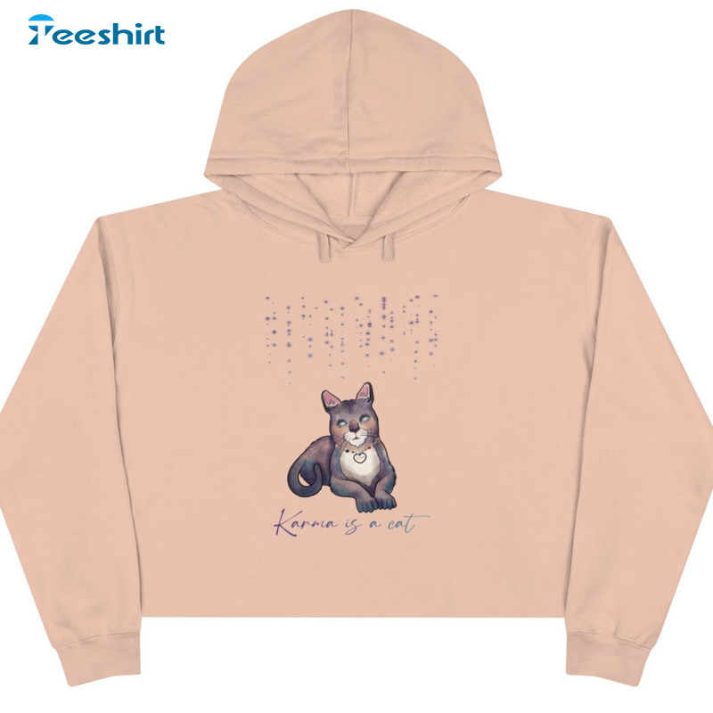 Karma Is A Cat Shirt - Midnights Album Sweatshirt Short Sleeve