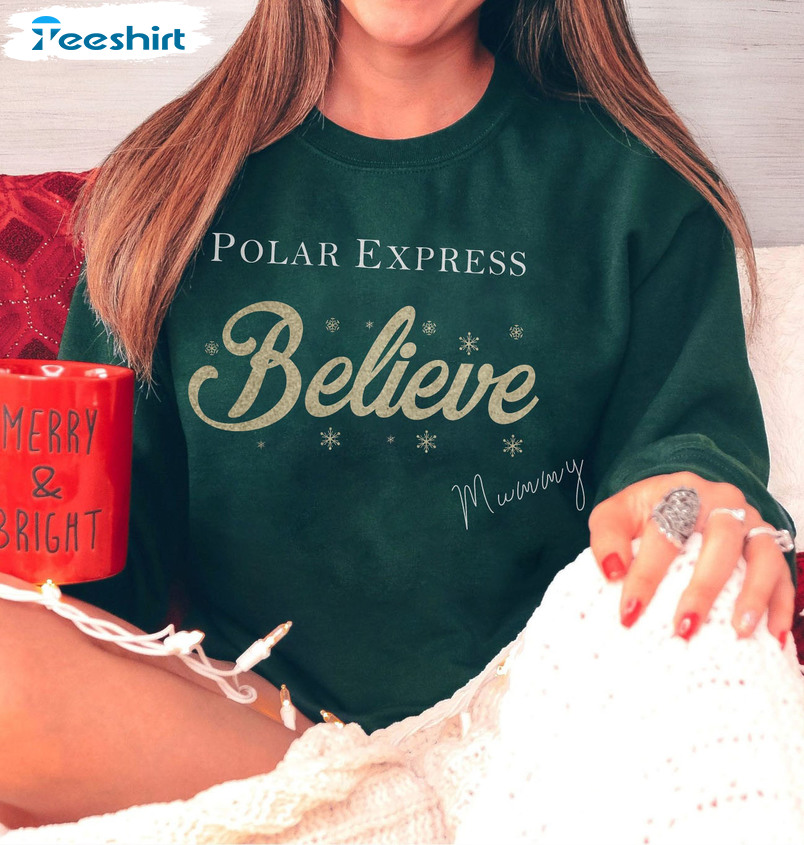 Believe Polar Express Sweatshirt - Xmas Buffalo Plaid Hoodie Long Sleeve