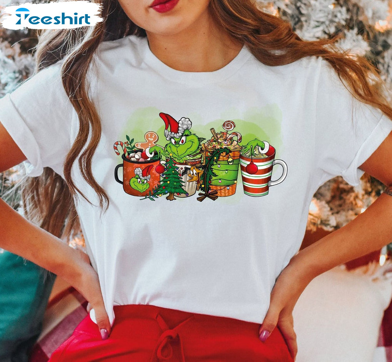 Grinch Coffee Christmas Shirt - Christmas Short Sleeve Sweater