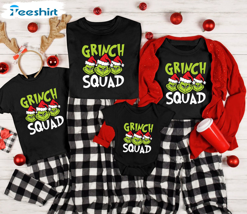 Grinch Squad Shirt - Christmas Crewneck Sweatshirt For Family